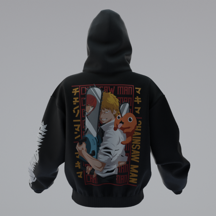 Chainsaw Man Oversize Unisex Hoodie Kapüşonlu Sweatshirt