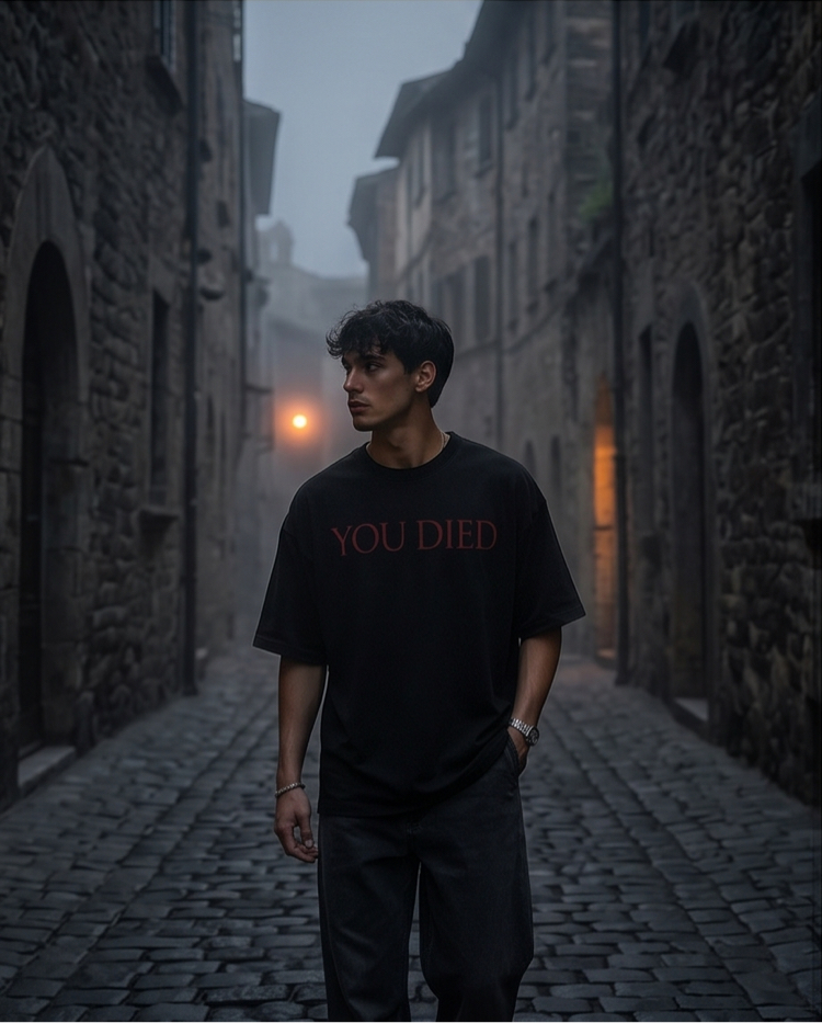 Dark Souls You Died Logo Oversize Unisex T-Shirt