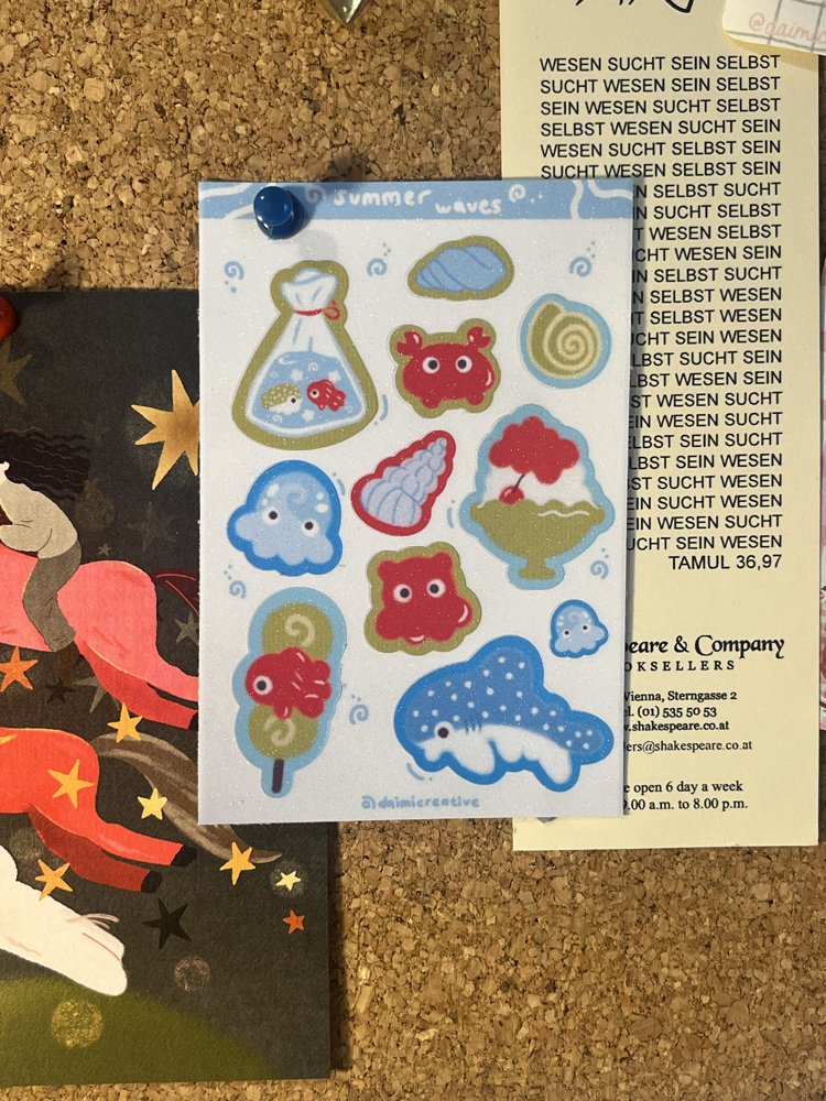 Summer waves sheet sticker