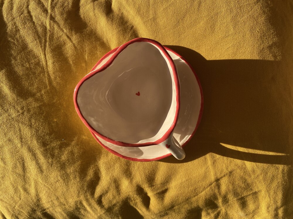 Ön Sipariş You and Me Kalp Mug 1 adet ( ALTLIKLI)
