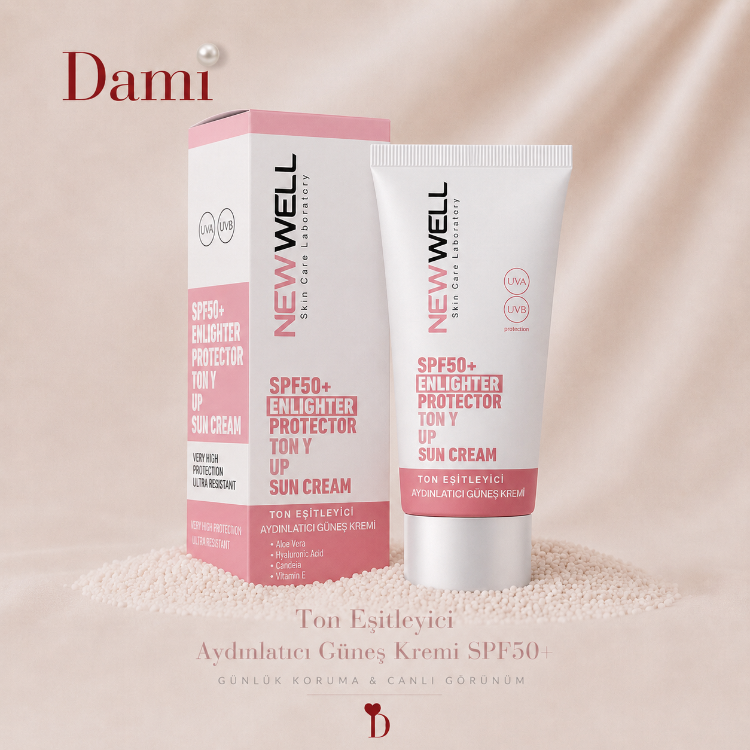 Ton Eşitleyici Işıltılı Pembe Yüz Güneş Kremi SPF 50+ (50 ML)