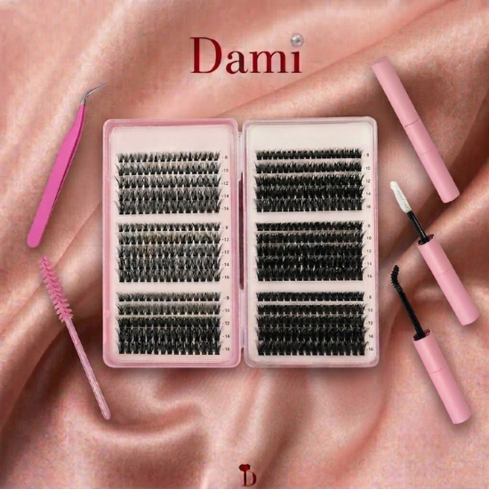 600 Demet Kirpik Seti | Kitap Model 6 Farklı Hacim (Cımbız & Yapıştırıcı Dahil)