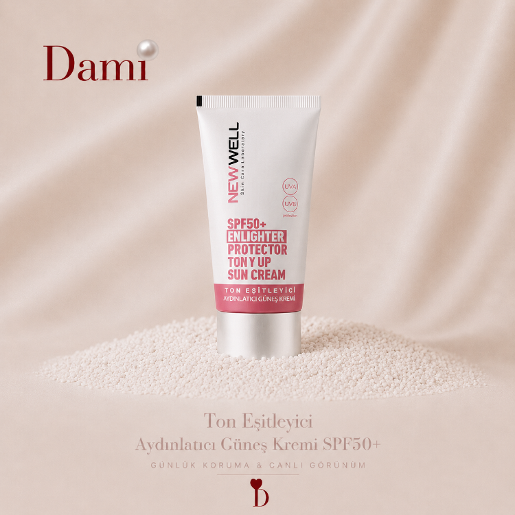 Ton Eşitleyici Işıltılı Pembe Yüz Güneş Kremi SPF 50+ (50 ML)