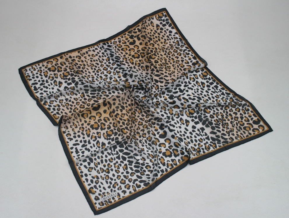 Leopar Desenli Şifon Eşarp