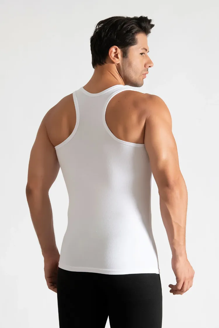 Tutku Erkek Ribana Spor Atlet – Beyaz | 6'lı Set %100 Pamuk Konfor Serisi