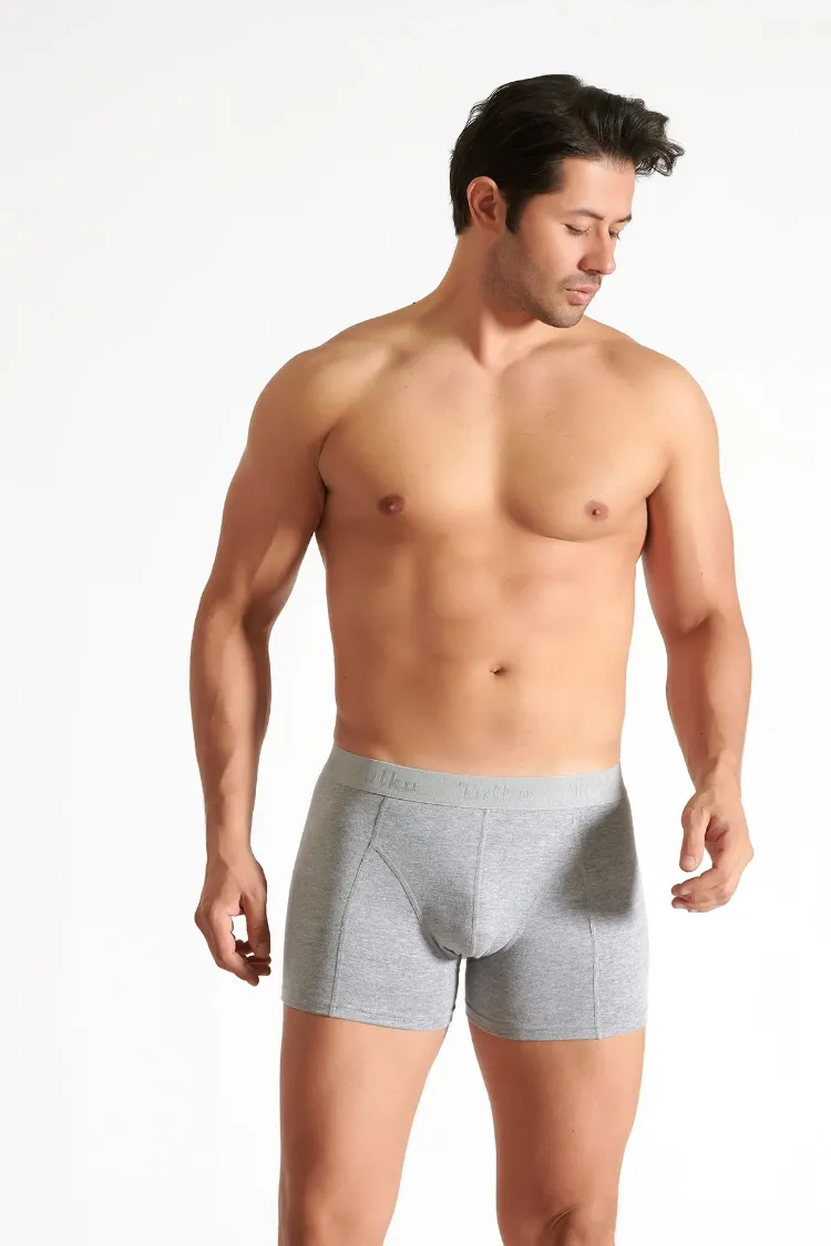 Tutku Erkek Elastan Boxer – Gri | 6’lı Premium Konfor Seti