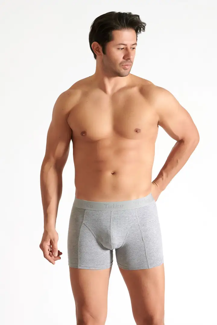 Tutku Erkek Elastan Boxer – Gri | 6’lı Premium Konfor Seti