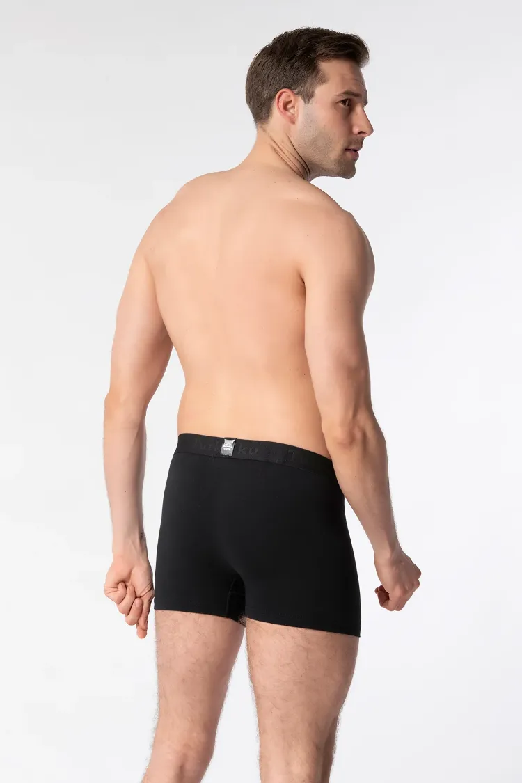 Tutku Erkek Elastan Boxer – Siyah | 6’lı Premium Konfor Seti