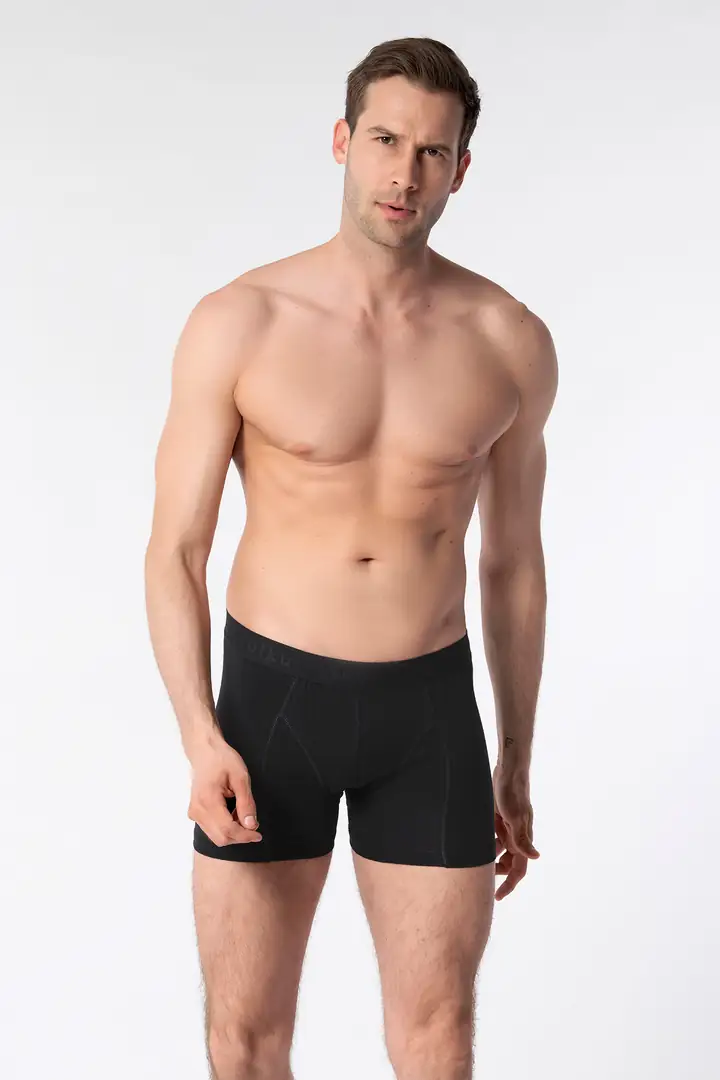 Tutku Erkek Elastan Boxer – Siyah | 6’lı Premium Konfor Seti