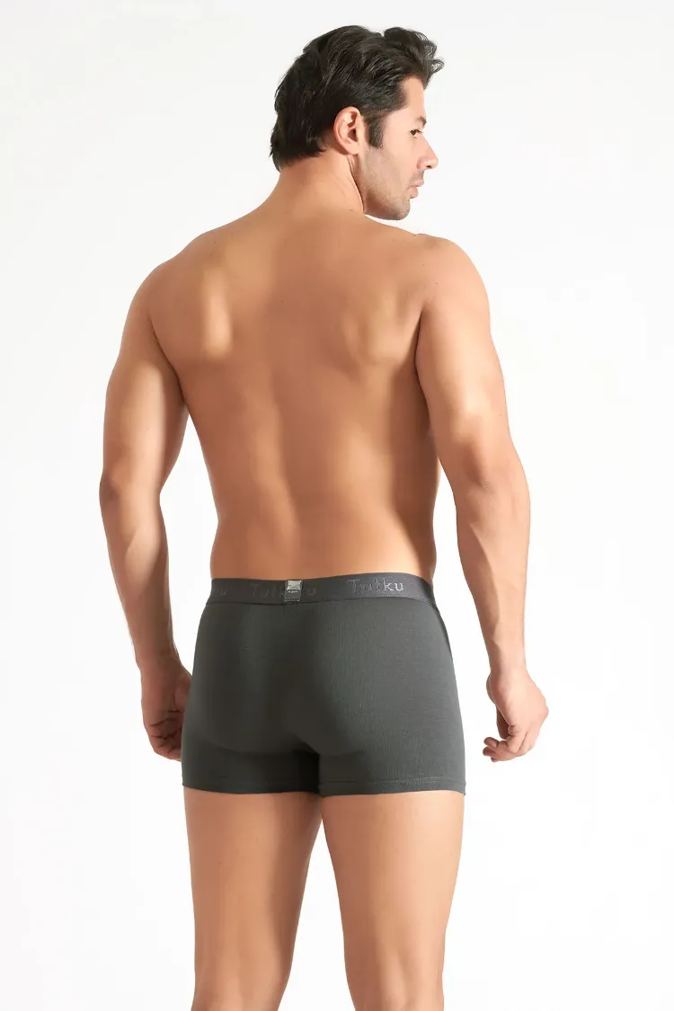 Tutku Erkek Elastan Boxer – Koyu Yeşil | 6’lı Premium Konfor Seti