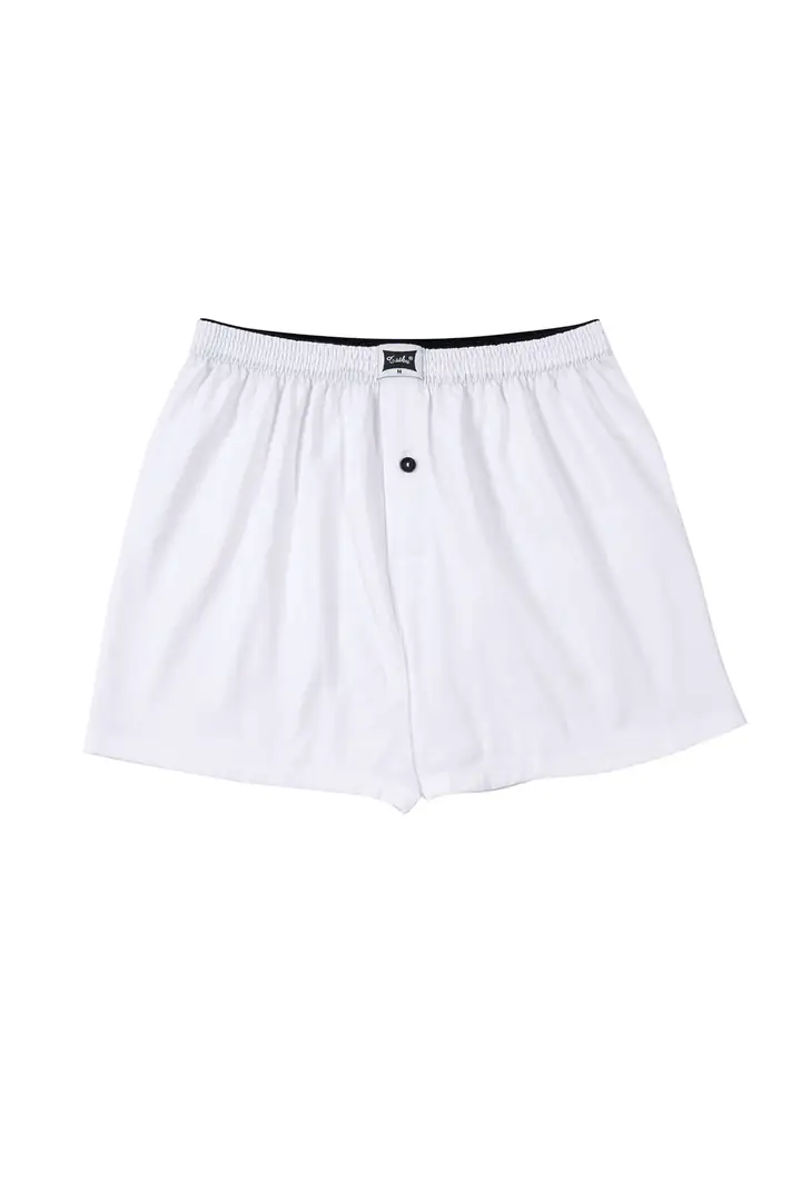 Tutku Erkek Penye Düz Boxer – Beyaz | 6’lı %100 Pamuk Konfor Seti