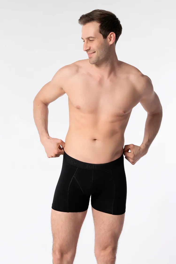 Tutku Erkek Elastan Boxer – Siyah | 6’lı Premium Konfor Seti