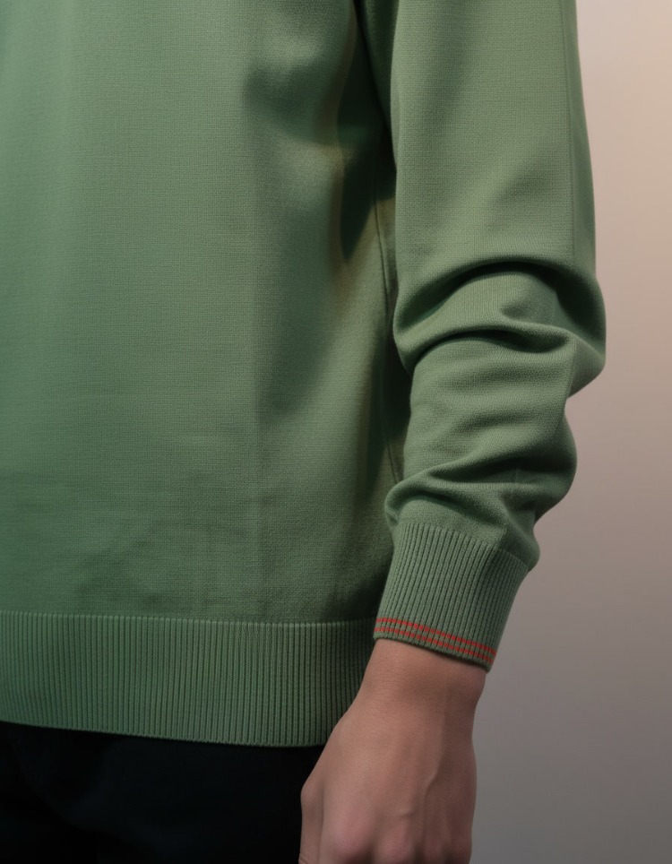Polo Yaka Uzun Kollu Erkek Sweat – Yeşil
