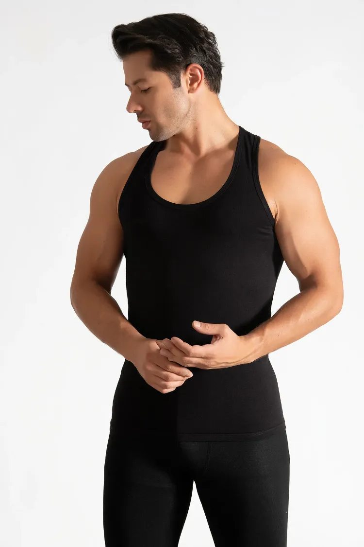 Tutku Erkek Ribana Spor Atlet – Siyah | 6’lı %100 Pamuk Konfor Seti
