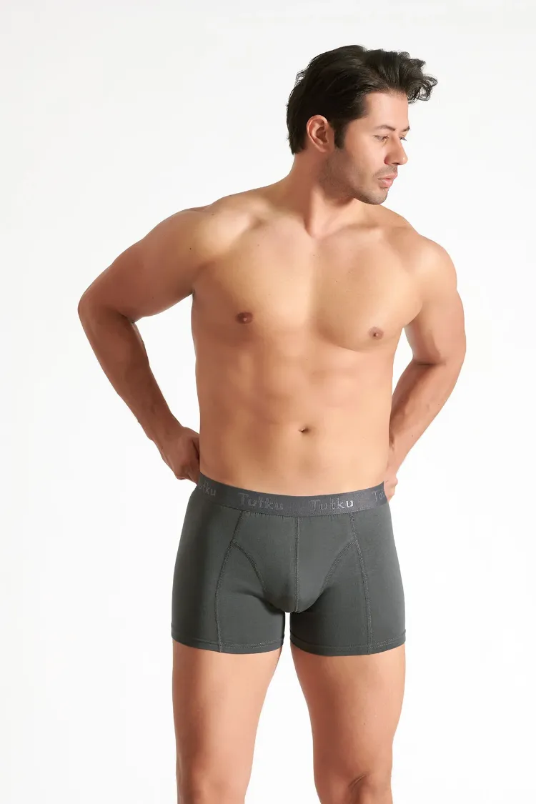 Tutku Erkek Elastan Boxer – Koyu Yeşil | 6’lı Premium Konfor Seti
