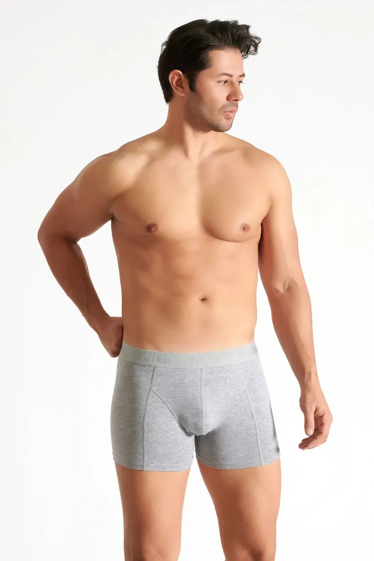 Tutku Erkek Elastan Boxer – Gri | 6’lı Premium Konfor Seti
