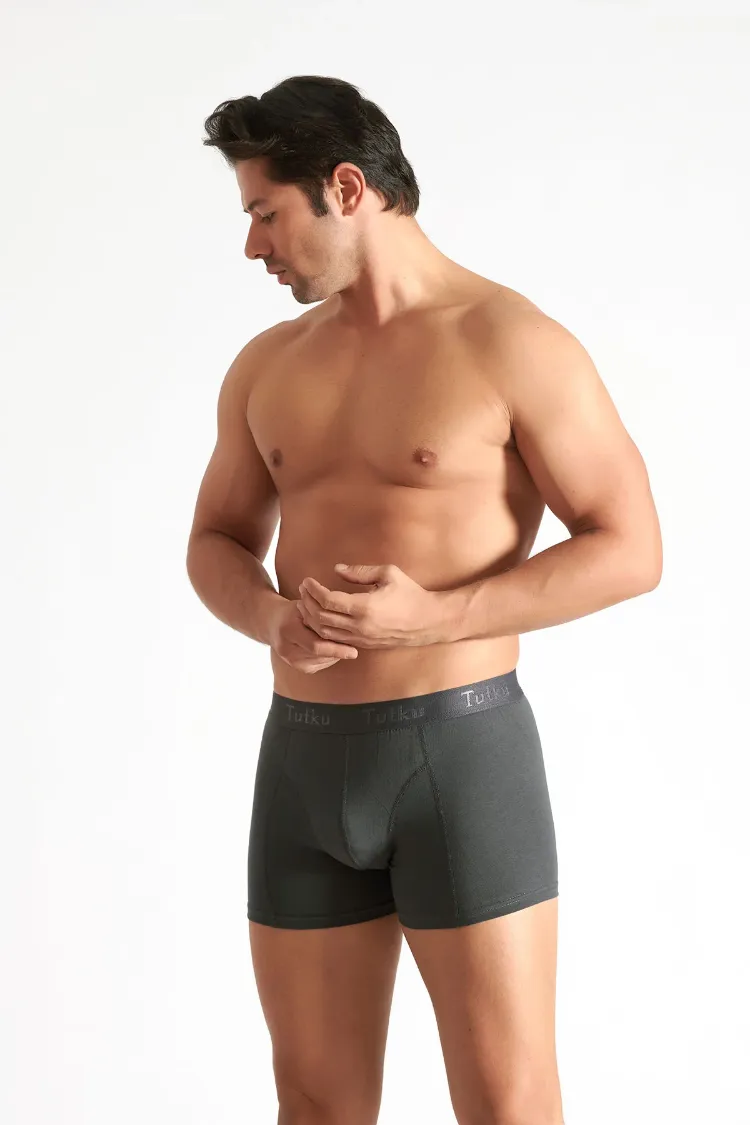 Tutku Erkek Elastan Boxer – Koyu Yeşil | 6’lı Premium Konfor Seti