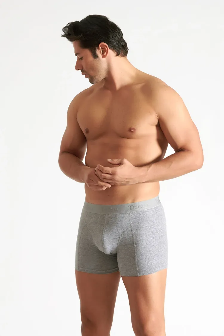 Tutku Erkek Elastan Boxer – Gri | 6’lı Premium Konfor Seti