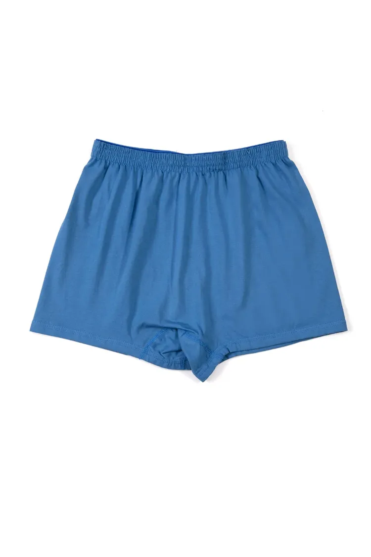 Tutku Erkek Penye Düz Boxer – Mavi | 6’lı %100 Pamuk Konfor Seti