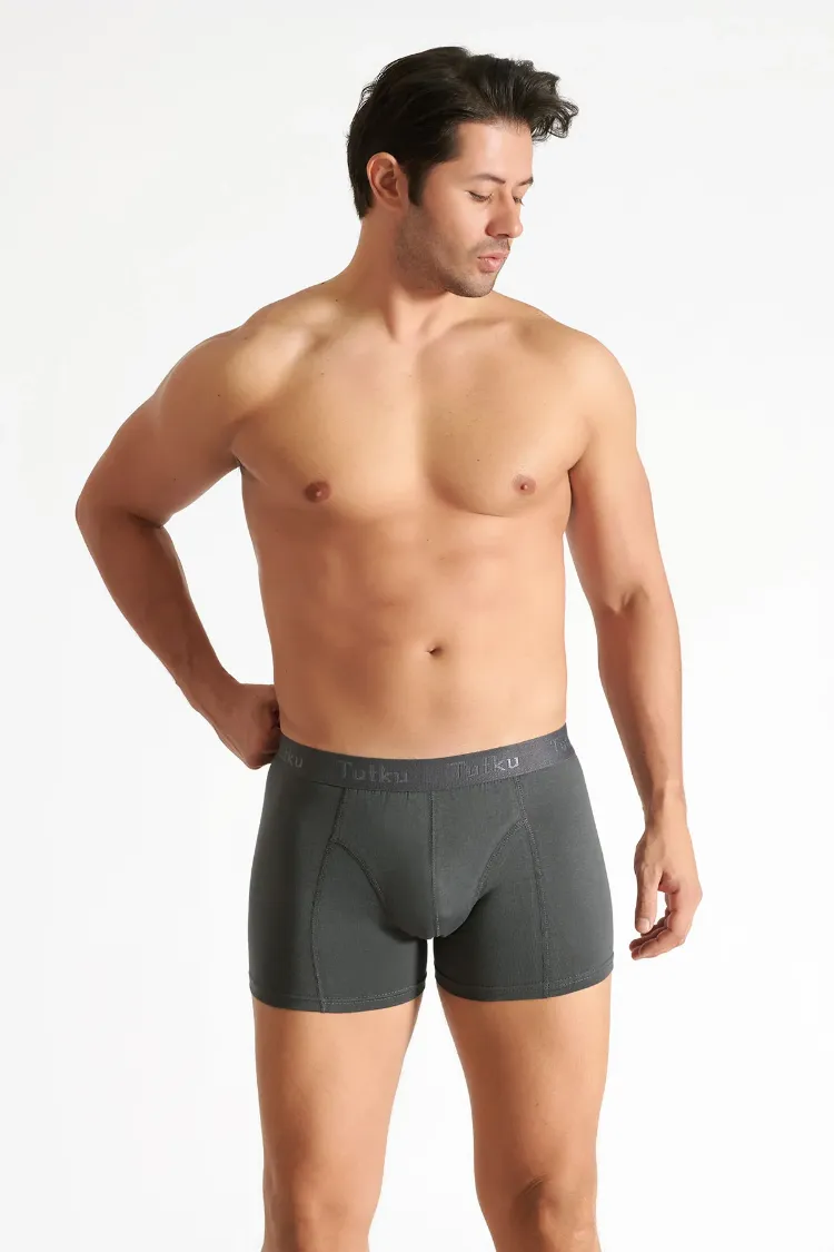 Tutku Erkek Elastan Boxer – Koyu Yeşil | 6’lı Premium Konfor Seti
