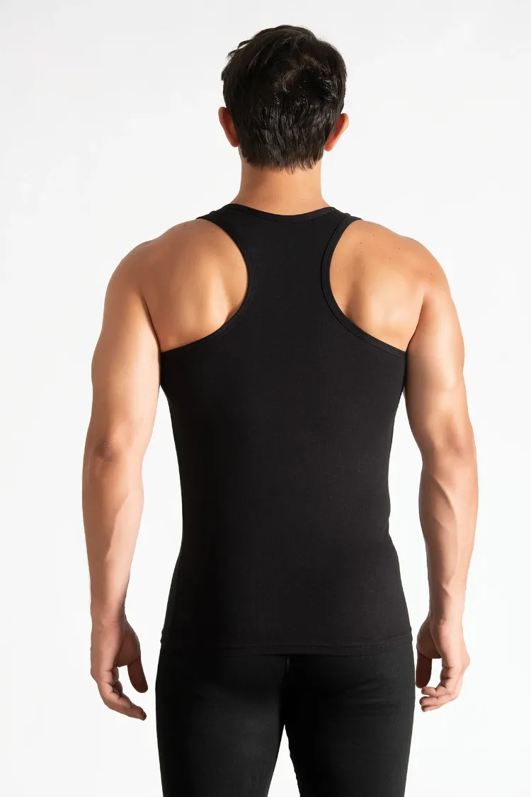 Tutku Erkek Ribana Spor Atlet – Siyah | 6’lı %100 Pamuk Konfor Seti