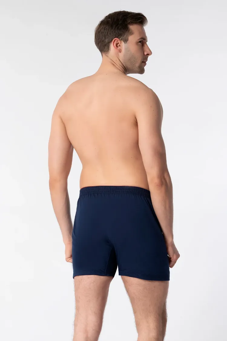 Tutku Erkek Penye Düz Boxer – Lacivert | 6’lı %100 Pamuk Konfor Seti