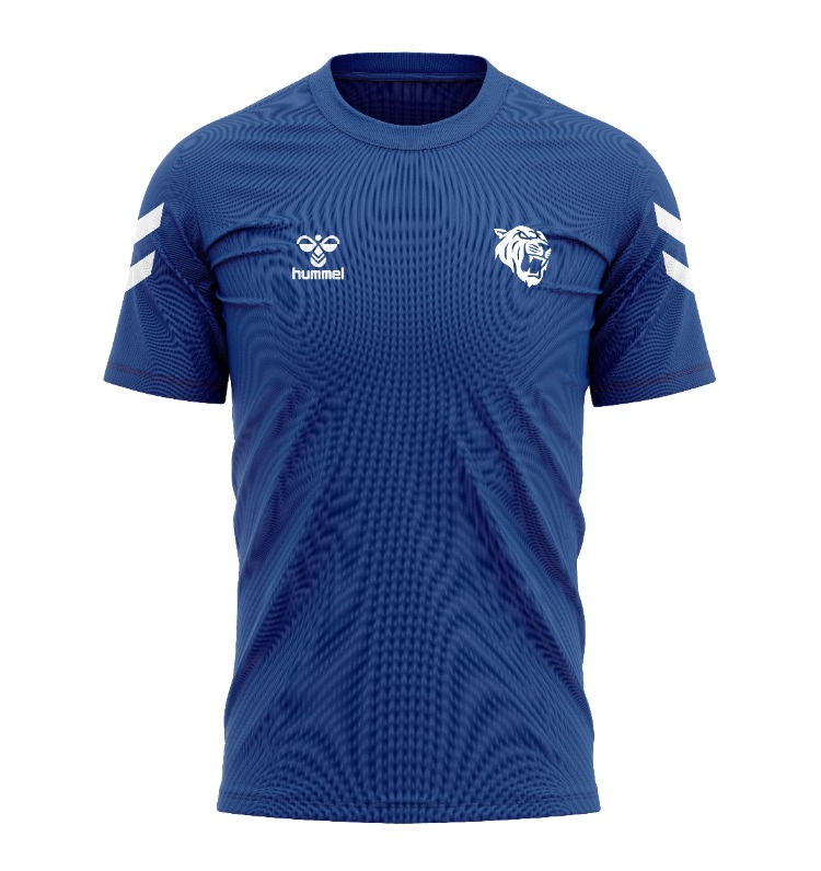 Dark Passage x Hummel Pamuklu Bisiklet Yaka T-Shirt Saks Mavi