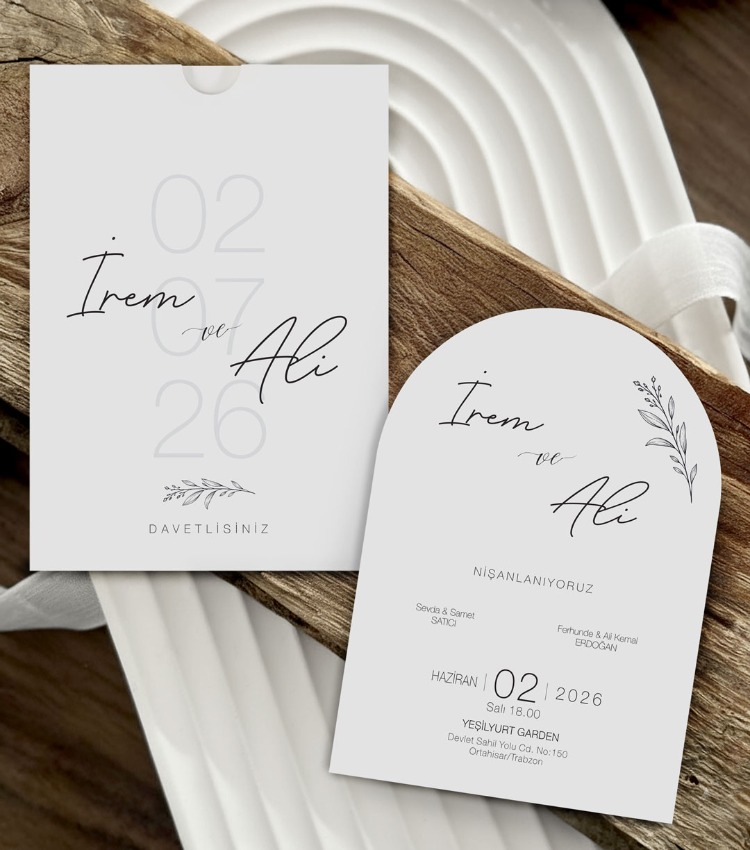 ‘’ÖZEL’’ Oval Üstten Çekmeli Beyaz Zarflı