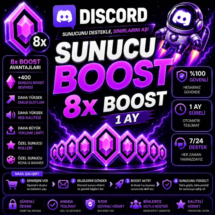 Discord Sunucu Boost x8 | 1 Ay
