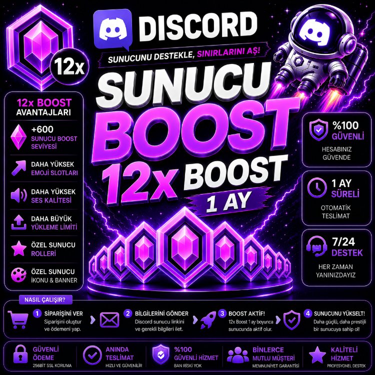 Discord Sunucu Boost x12 | 1 Ay