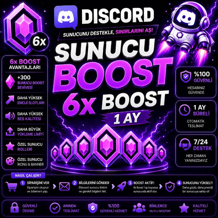 Discord Sunucu Boost x6 | 1 Ay