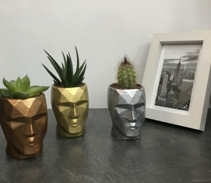 Sanatsal Geometrik Yüz Saksı – Modern ve Zarif