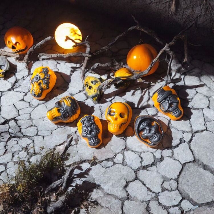 Halloween Kuru Kafa 5 Model 10' Lu Set 130 Gram Lüks El Yapımı Soya Wax Melts Buhurdanlık Mumu 