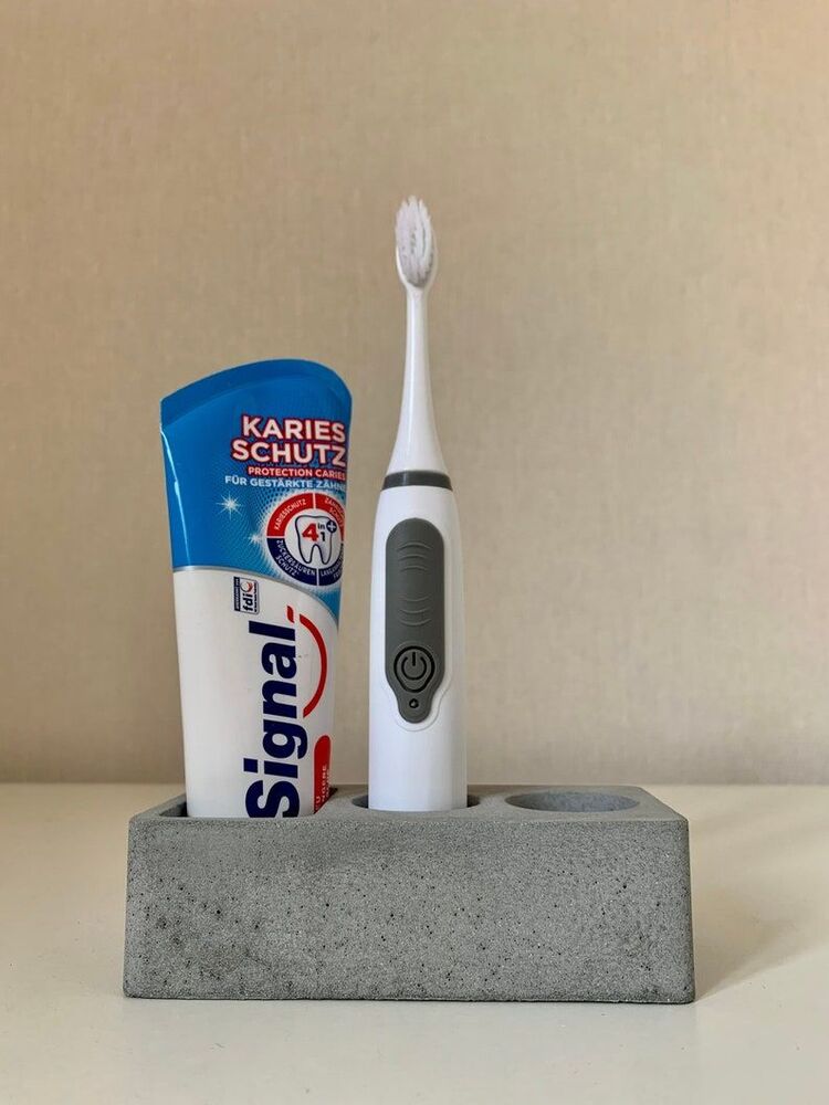 Beton Diş Fırçalık ve Banyo Düzenleyici – Şık ve Minimalist Tasarım