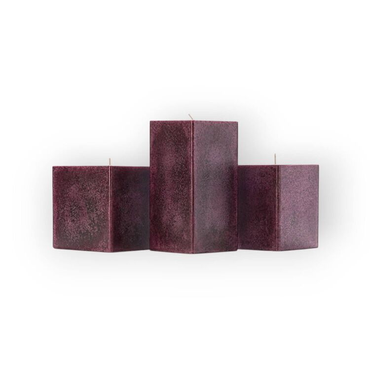 Blok Kare Mum Serisi – Saf Soya Wax ile El Yapımı Doğal Mum