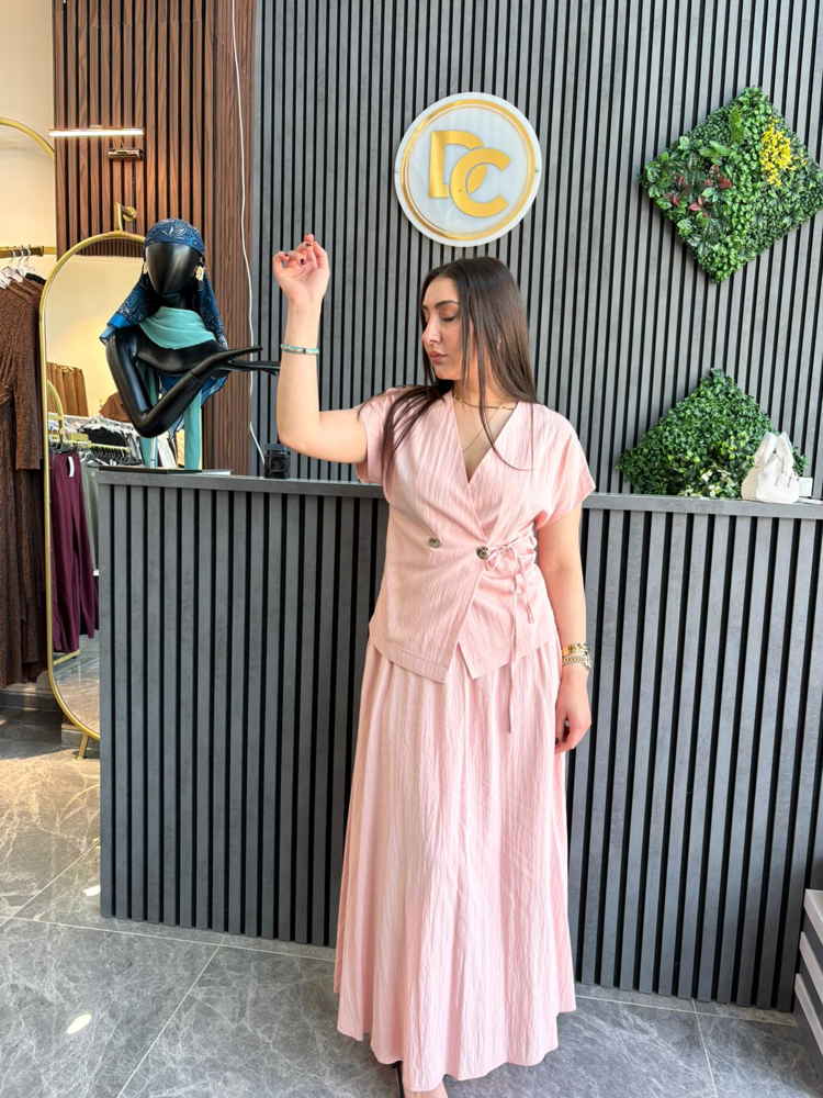 Kruvaze Yelek Etek Takım