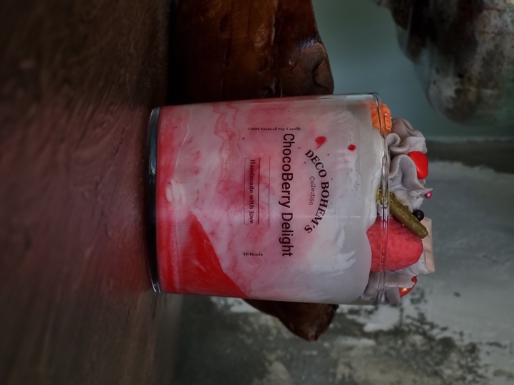 Tatlı Görünümlü Yoğun Çikolata Kokulu Doğal Soya Wax Mum