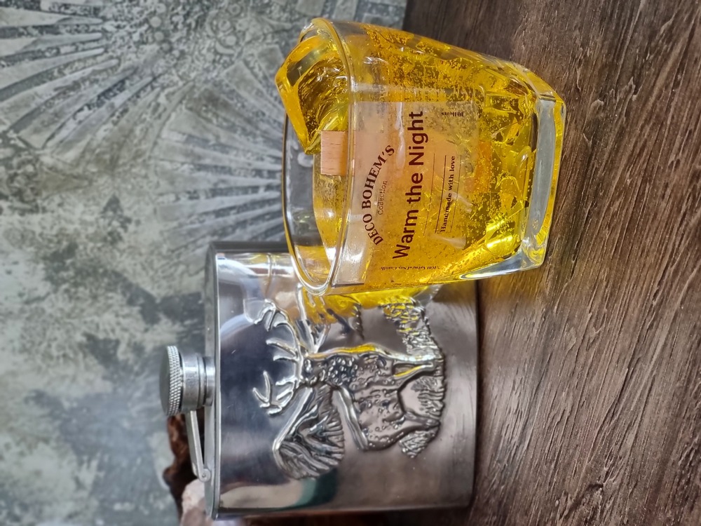 : "On The Rocks" Jel Mum Sandal Ağacı Kokulu-Viski Estetiğinde Dekoratif Mum-Lüks Hediye