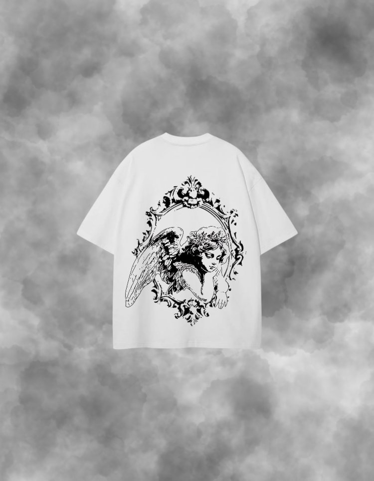 ANGEL-Arka Ve Ön Baskılı Unisex Premium Tişört 