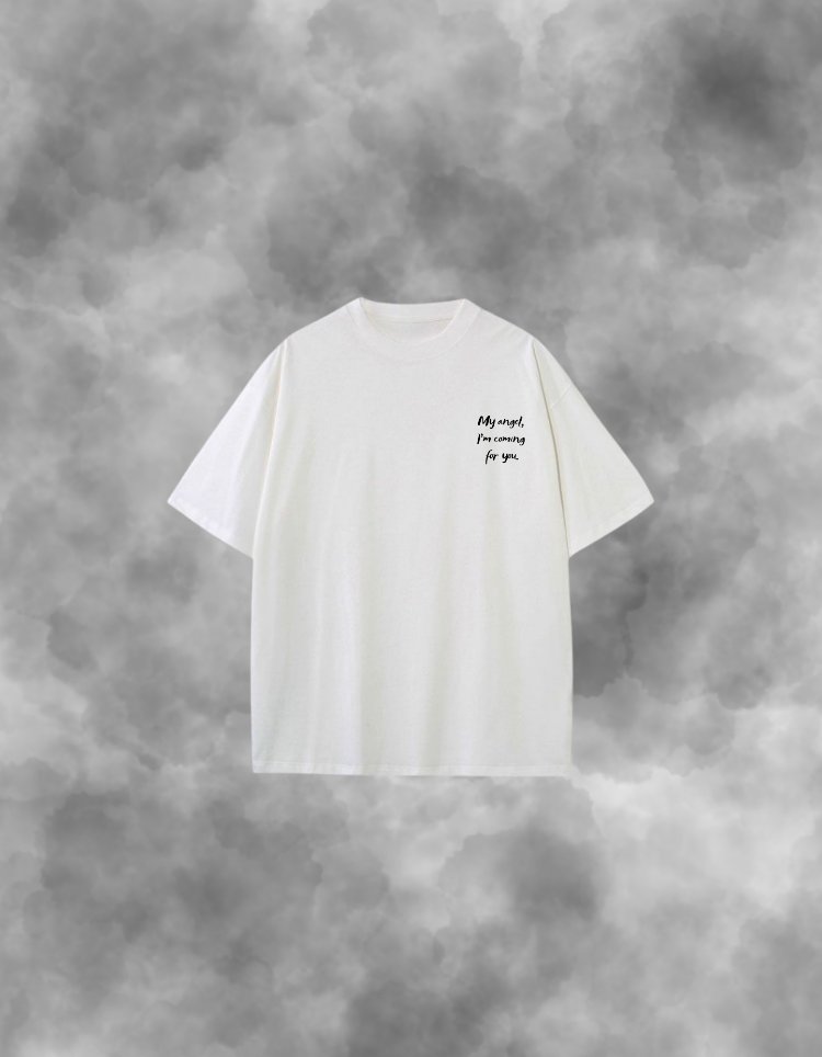 ANGEL-Arka Ve Ön Baskılı Unisex Premium Tişört 