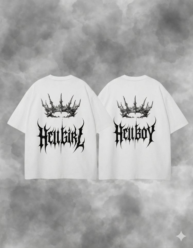 HELLGIRL&HELLBOY-Unisex Premium Çift Tişörtü