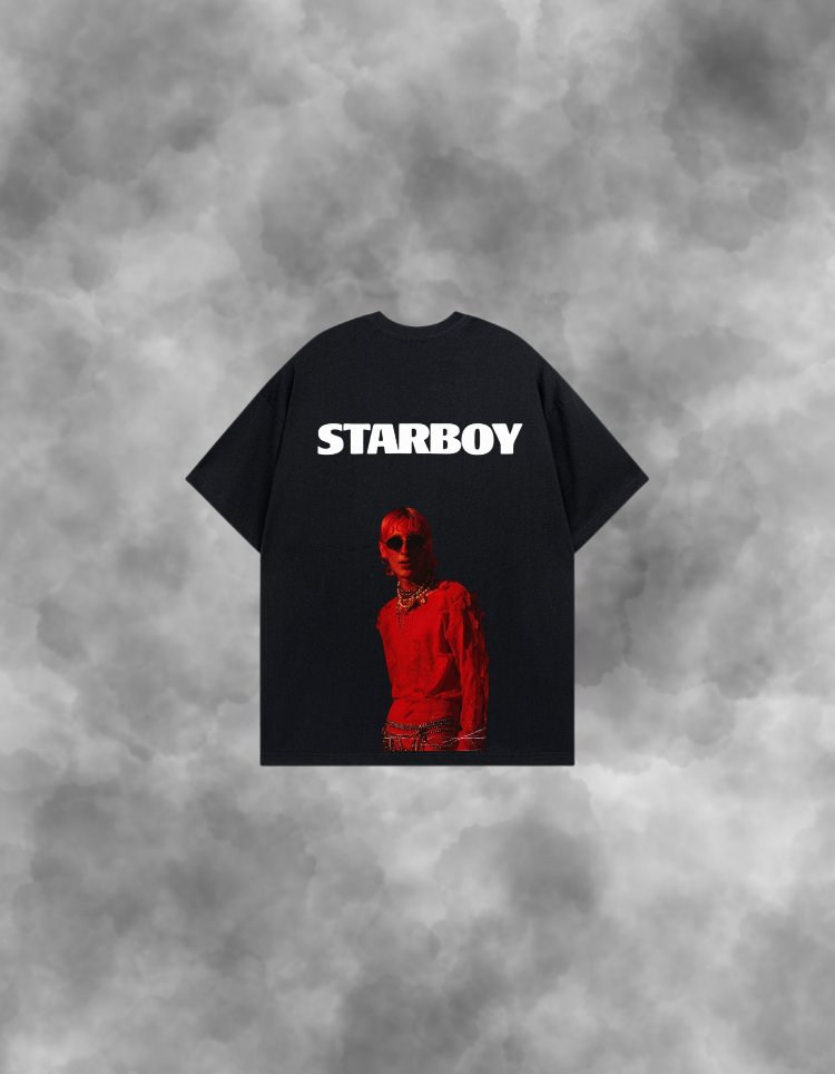 Starboy vintage -Arka ve Ön Baskılı Unisex Premium Tişört 