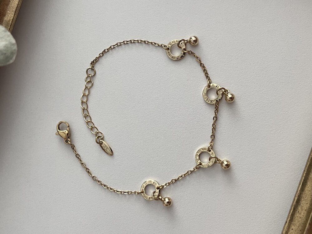 Xuping 14K Romen Rakam Toplu Bileklik
