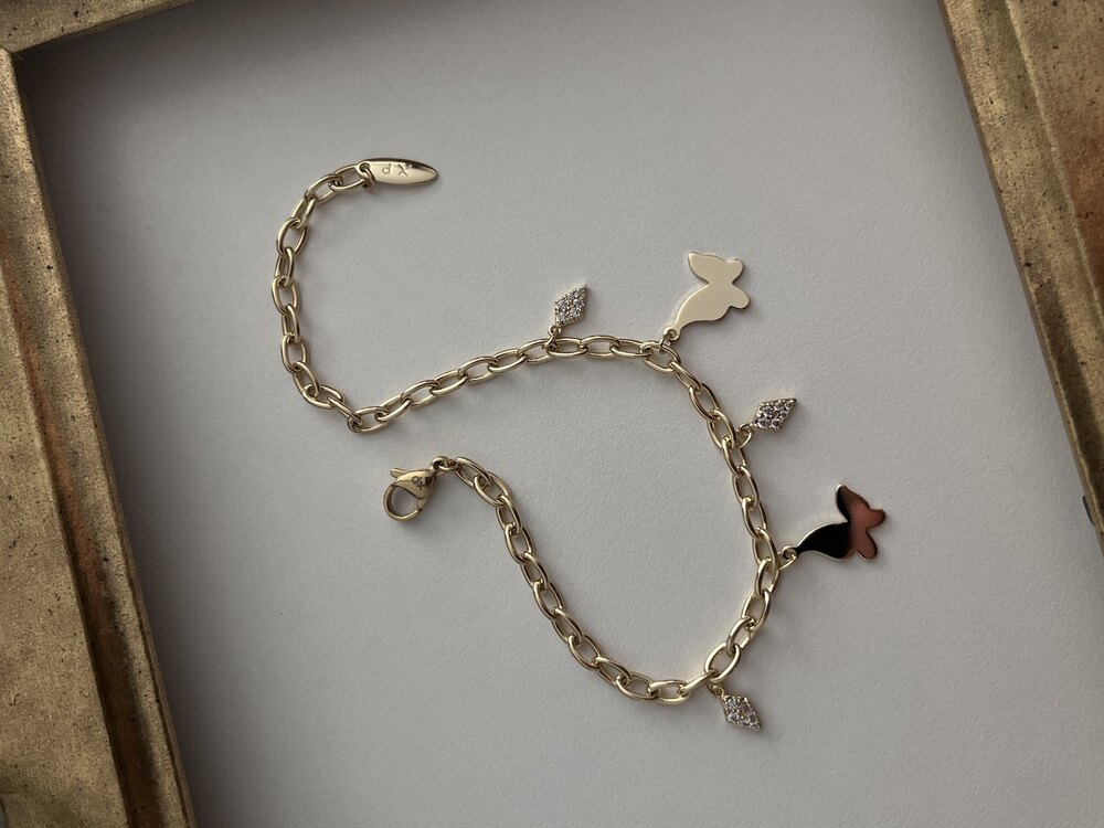 Xuping 14K Kelebek Charm Bileklik 