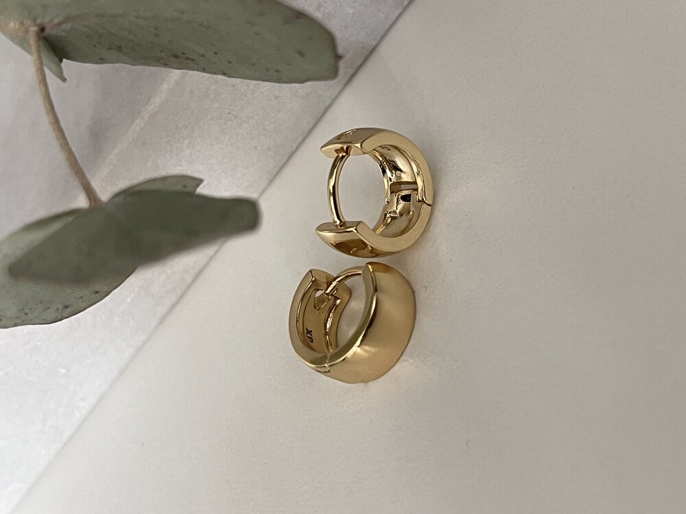 Xuping 14K Mini Kalın Halka Küpe