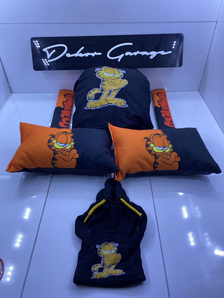 Garfield Süper Set Penye Kılıf + Kemer Ped + Boyun Yastığı + Vites Poları