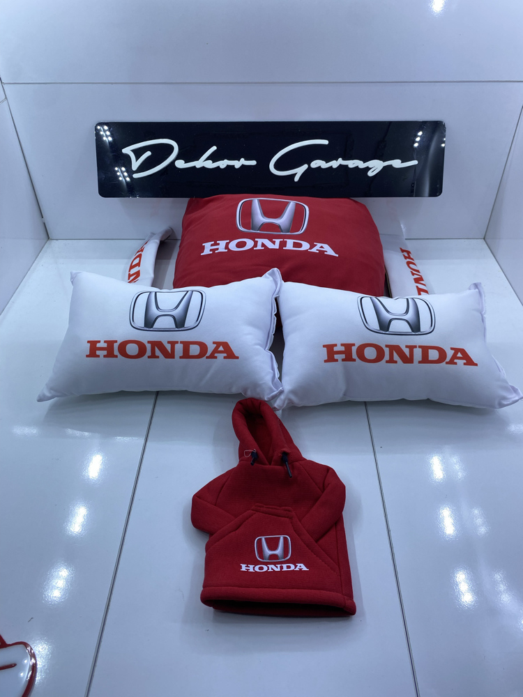 Honda Kırmızı Süper Set Penye Kılıf + Kemer Ped + Boyun Yastığı + Vites Poları