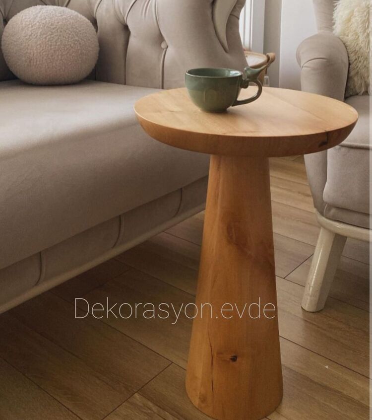VERNİKLİ 1 ADET MANTAR SEHPA 