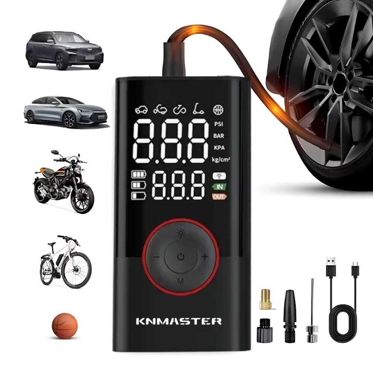  Knmaster LP200 – 150 PSI Dijital Göstergeli Şarjlı Hava Pompası