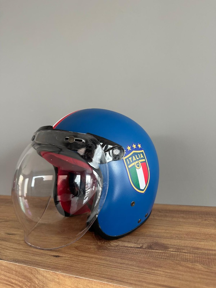 RETRO YARIM KASK MAVİ